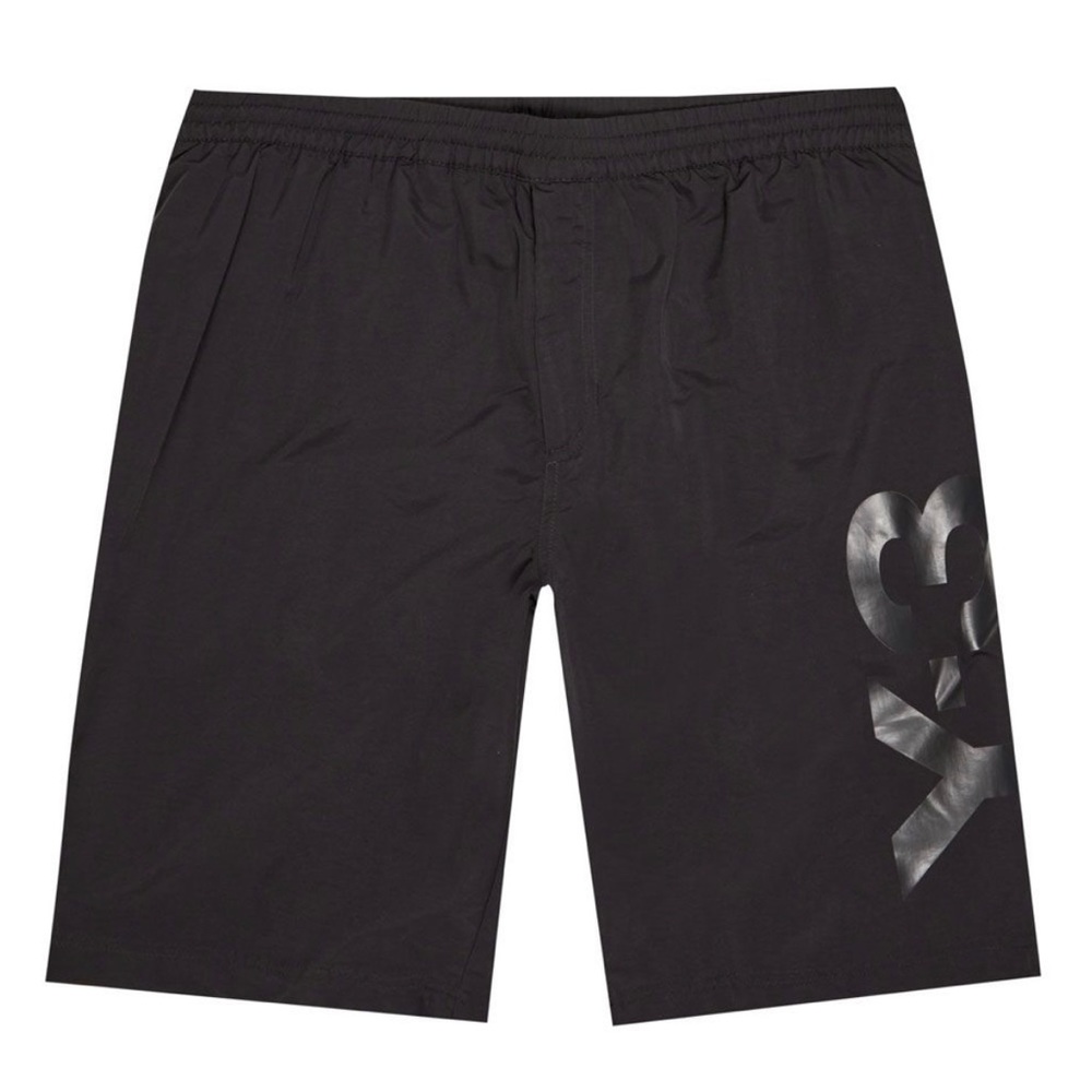 Y-3 Y3 Swim Shorts Black logo Medium Med Adidas